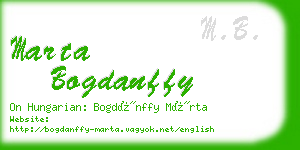 marta bogdanffy business card
